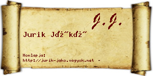 Jurik Jákó névjegykártya
